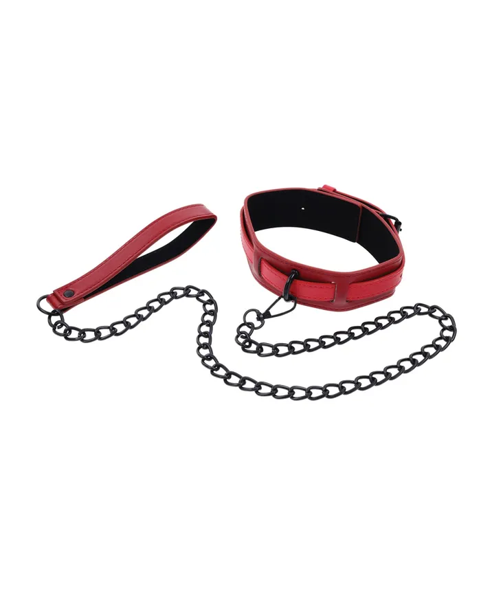 Sex Mischief Exs Ohs Collar Leash RedBlack Sportsheets International Anal