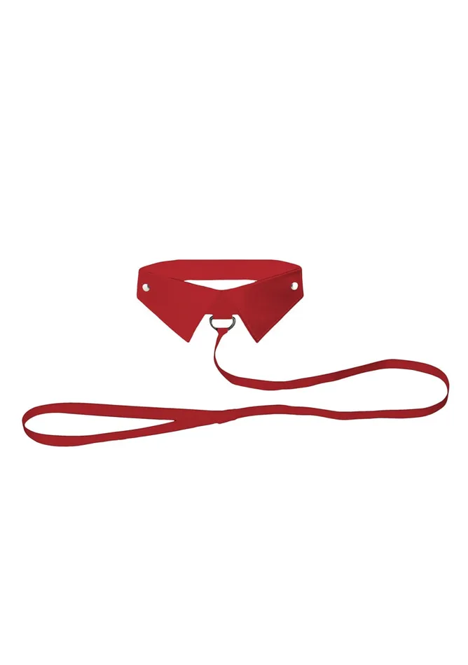 Shots Ouch Classic Collar with Leash Red Vibrators