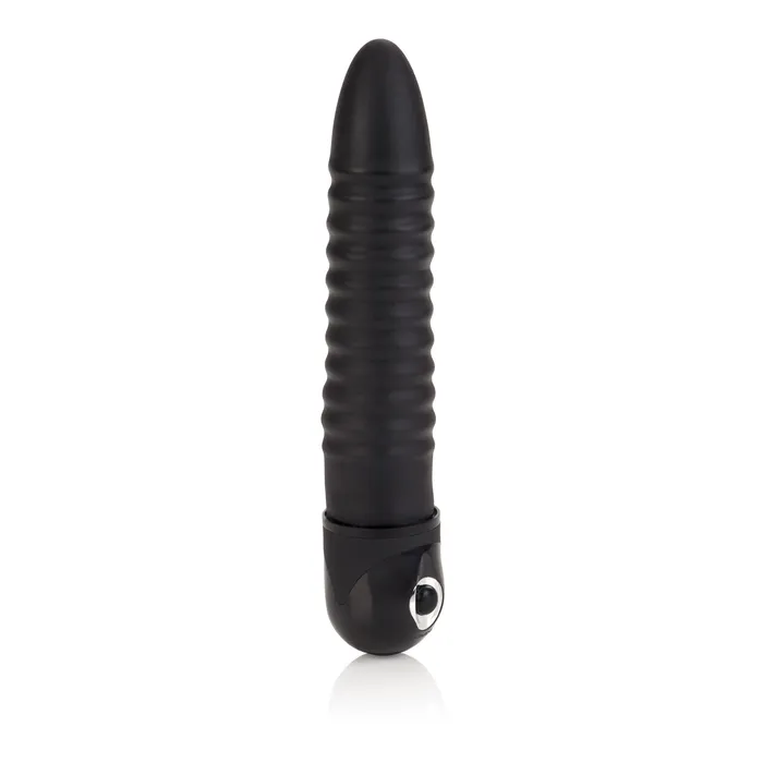 Waterproof Power Stud Ribbed Vibe Black California Exotic Vibrators