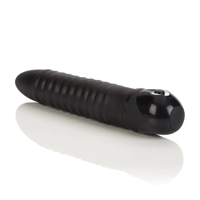 Waterproof Power Stud Ribbed Vibe Black California Exotic Vibrators